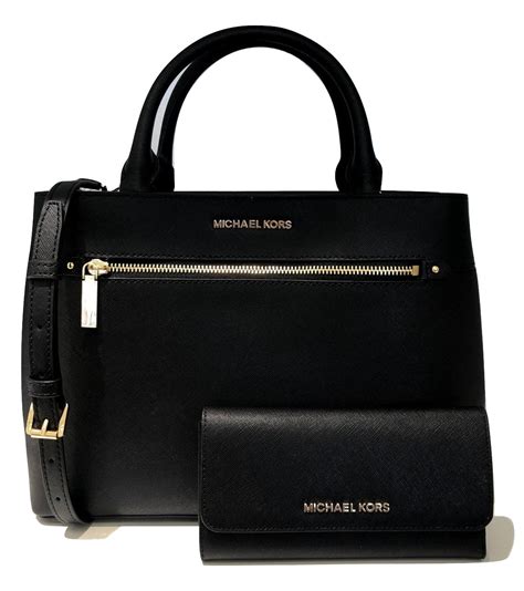 michael kors hailee large logo satchel|Michael Kors Hailee Large Satchel With Sling, Leather, Black.